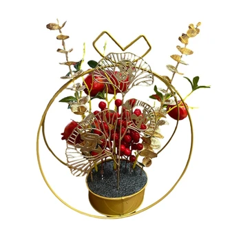  Симулация на богати плодове нар за новогодишната коледна всекидневна Декорации за дома Ръчно изработено цвете 