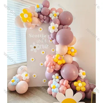  176pcs Две грууви балон венец арка розово лилаво праскова прашни розови голи руж балони бебе душ рожден ден сватба декор