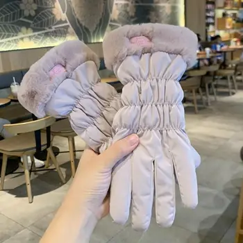  Плюшени памучни ръкавици Нови зимни памучни ръкавици за студено време Ветроупорни ръкавици от студено руно Дамски ръкавици