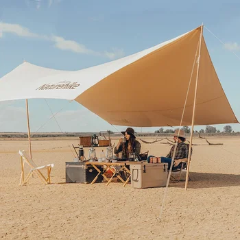  Голям Naturehike Sun Shelter Памук Шестоъгълен балдахин Bushcraft Pergola Открит къмпинг Toldo Para Playa Къмпинг оборудване