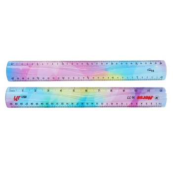  2pcs 30cm гъвкава линийка цветен инч метрична пластмасова класна стая мека плоска права деца възрастни чертожни консумативи огъващи се