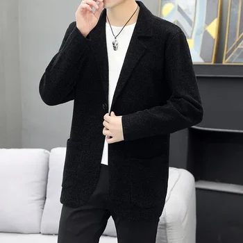  Висококачествена дебела жилетка Мъжка елегантна мода Бизнес Случайни интервюта Работно парти Джентълмен Тънък Fit Suit Jacket