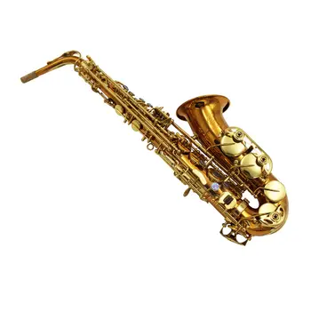  Музикално злато месинг тяло тъмно злато лак тяло златни ключове алт саксофон