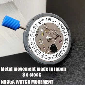 Japan Original NH35 / NH35A механичен механизъм с бял триточков прозорец за дата Луксозен автоматичен часовник Movt ReplaceHighAccuracy