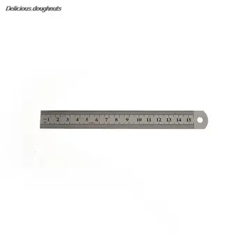   6in / 8in / 12in дължина Метална линийка Straightedge Двойна странична скала Висококачествена неръждаема стомана Дървообработващи инструменти за измерване