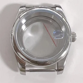 39mm прозрачен долен калъф със синтетична сапфирна стъклена лупа Калъф за часовник за NH35 NH36 Движение Аксесоари за черупки за часовници