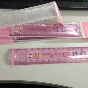   4pcs / много огъваща се гъвкава линийка розова пластмаса 15 см владетел сантиметър мярка извита повърхност владетел