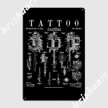  Татуировка художник реколта патент татуиране машина рисуване печат метална плака плакат декорация бар пещера плакети калай знак плакат