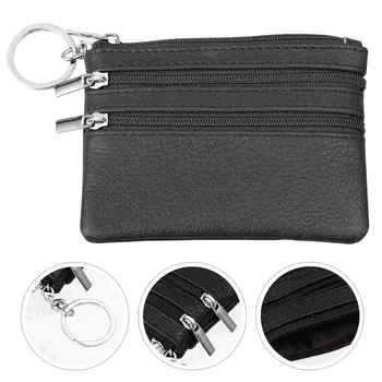  Case Slim Front Pocket Wallet Minimalist Wallet Credit Holder Малка чанта с ключодържател за черно