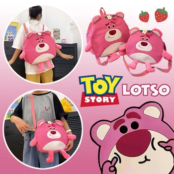  Disney Toy Story Lotso Kawaii раница чанта жени карикатура розова мечка рамо чанта за жени Crossbody чанта малък телефон чанта Bolsa