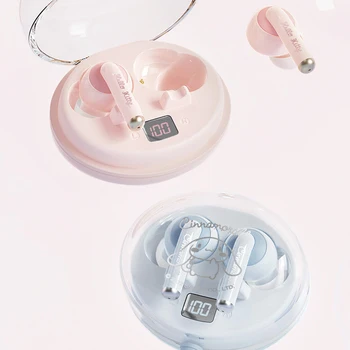  Bluetooth слушалки Sanrio Cinnamoroll Hello Kitty Tws Безжични Bluetooth слушалки за момичета Сладък в ухото Полу в ухото