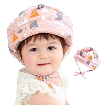  Бебешка детска каска Без неравности Възглавница за предпазна глава Преден капак на бронята, регулируема защитна капачка Детска предпазна шапка за глава