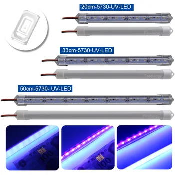  5730 12V 10cm- 50cm лилаво UV LED бар светлина алуминиев U профил LED твърда лента твърди светлини бар кухня под кабинета осветление