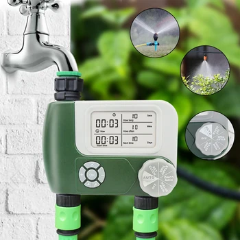  С 2 изхода програмируем контролер за напояване Градински таймери за вода Цифров кран за маркуч Автоматичен таймер