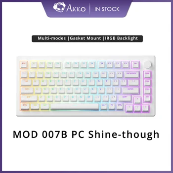  Akko MOD 007B PC Shine-though Механична клавиатура за игри Мулти-режими Уплътнение Mount RGB PBT Двоен изстрел Cherry профил Keycaps