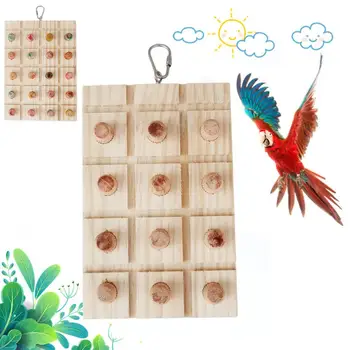  Висящ папагал птица играчка интерактивна дъска за скубане Устойчив на ухапване дървен пъзел Птица моларна играчка статии Доставки на птици