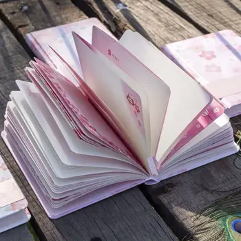  Сладък черешов цвят розов бележник дневник планировчик цветна страница илюстрация магнитна катарама бележка книга канцеларски материали