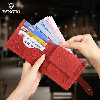  Ръчно изработени естествена кожа портфейл за мъже реколта кратко човек чантата притежателя на кредитна карта с монета джоб пари чанта