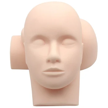  Makeup Practice Skin Head Soft-Touch Rubber Practice Head Facial Skin for Beginner Makeup