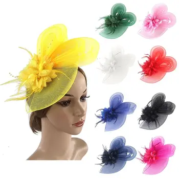 Мода булчински воал очарователи шапки цвете шапка щипка за коса сватбено парти