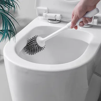  Четка за тоалетна стена монтиран почистващ инструмент пълнене течност без мъртви ъгли Четка за тоалетна Дълга дръжка мека четина четка за тоалетна