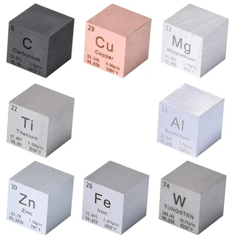  8 броя елементи-куб комплект 1inch волфрам-куб метал, периодично-таблица на елементите, за преподаване, подарък, колекция