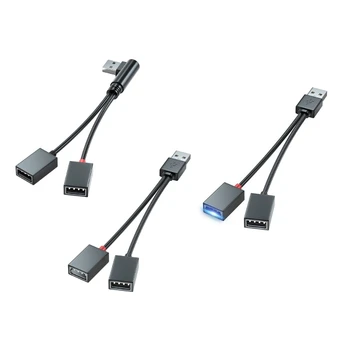  Многофункционален USB сплитер кабел за кола, училище, офис USB мъжки към женски захранващ кабел множество интерфейси 15cm / 12cm 95AF