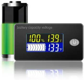  нов 48V LCD 4 в 1 оловно-киселинен литиев метър за капацитет на литиевата батерия Волтметър Термометър Батерия Индикатор за измерване на горивото Монитор на напрежението