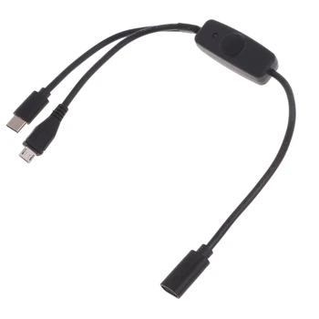 тип C женски към микро USB тип C мъжки сплитер кабел с превключватели J60A