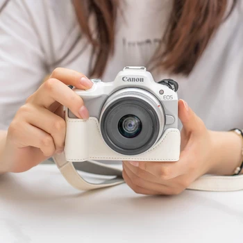  Shelv Основа за защита на камерата за чанта за фотоапарати Canon R50 от естествена кожа R50