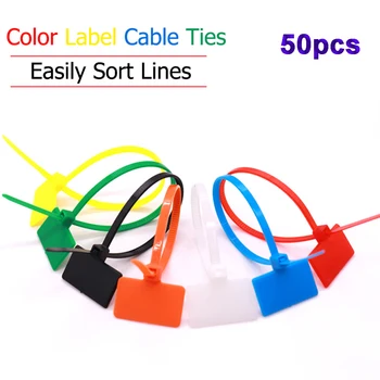   4 * 150mm Easy Mark пластмасов контур самозаключващи се етикети кабел навиване тел връзки Tag