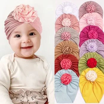  Нова нишка бебешка шапка Детска цвете Baotou шапка защита саламура врата бебе тънки момичета шапка
