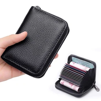  Притежатели на лични карти Банкови кредитни автобусни карти Cover Anti Demagnetization Coin Pouch Wallets Bag Business Zipper Card Holder Organizer