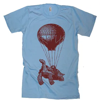  Летяща костенурка T Shirt Балон с горещ въздух Дамски мъжки динозавър Животински художествени дизайни Идеи за рожден ден