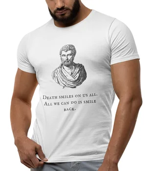  kiMaran Философия тениска Цитат от Марк Аврелий статуя изкуство къс ръкав Tee