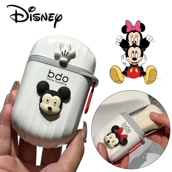  Disney Мики Мини Преносима кутия за сапун за пътуване Водоустойчив непропусклив контейнер за сапун Карикатура Лесно носене Баня за съхранение Запечатана кутия