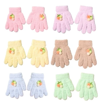  бебе карикатура ръкавици плетени пълен пръст ръкавица зимни ръкавици за деца момиче малко дете коледен подарък плетене на една кука ръкавици