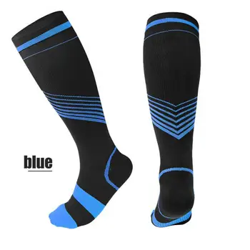  Дълги чорапи лента полихромна дишаща гъвкава облекчаване на натиска на краката Поддържащи мускули Компресионни чорапи Стреч чорапи Унисекс