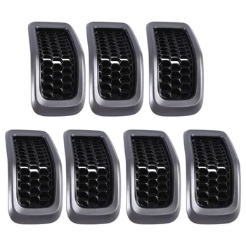  Gray Car Front Insert Mesh Grille Decoration Cover Front Radiator Inlet Grill Trim Cover for 2014-2018