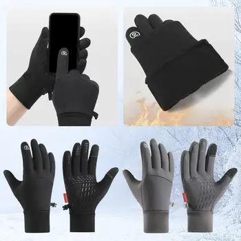 1Pair зимни ръкавици за мъже жени - модернизиран екран студено време термична топла колоездачна ръкавица за бягане Hikin P3A9
