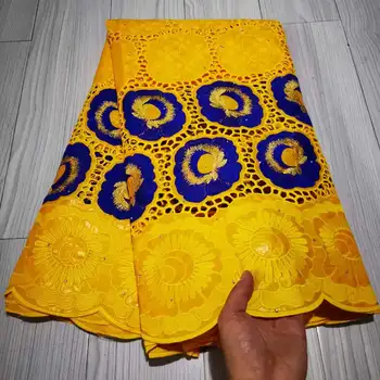  2020 най-новите Africain басейн богат Getzer плат Жълт памук бродерия дантела bazin riche рокля материал нигерийски плат PYC20107