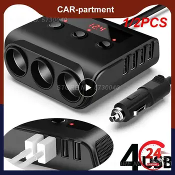  1/2PCS робот 12-24V кола запалка гнездо сплитер зарядно за кола с превключвател за включване / изключване 4 порта USB зарядно за GPS мобилен