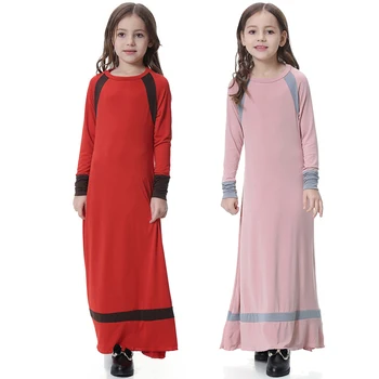  2023 Нов детски костюм Тийнейджъри Дрехи с дълъг ръкав Деца Национална еластична дълга рокля Момичета Мюсюлманска роба Народна пролет Есенно облекло