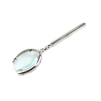  10X реколта четене лупа ръчна лупа с оптично стъкло лупа обектив magnifie, сребро