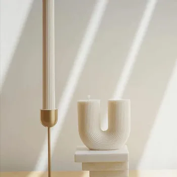  Creative раирана свещ дизайн свещ силиконова форма U-образна свещ ароматерапия свещ вземане