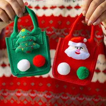  1PCS Коледни пазарски чанти Подаръчни торбички за деца Чанти за подаръци Чанти за бонбони Чанти за съхранение Коледна украса