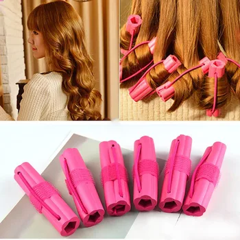  6pcs\set Self-Grip Hair Rollers Heatless Hair Curlers No Heat Hair Bangs Volume Self-adhesive Hook & Loop DIY Styling Tools