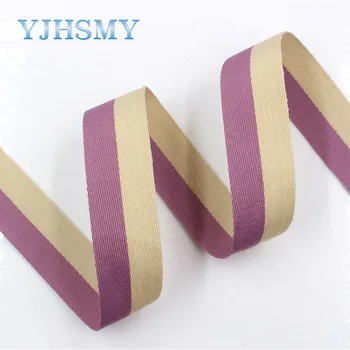  YJHSMY I-181103-126,10ярда / партида, 25mm Двустранна двуцветна раирана панделка DIY ръчно изработени лък шапка подаръчни опаковъчни материали