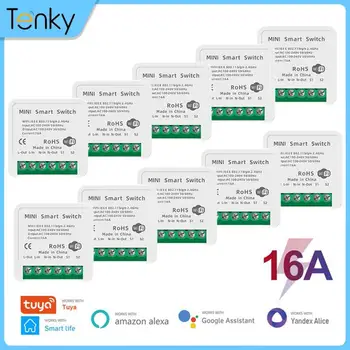 Tenky 16A Tuya WiFi Mini DIY Smart Switch 2 Way Control Smart Home Automation Module Via Alexa Google Home Alice Smart Life App