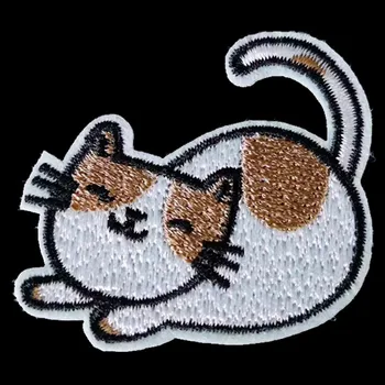  Бродерия Animal Patch Happy Cat Iron на кръпка за аксесоари за дрехи Сладък стил модел лого Странни неща Направи си сам подаръци